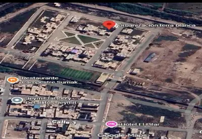 a map of a redevelopment area with a red dot at Habitación privada con baño propio cerca de Paracas, Pisco in Pisco