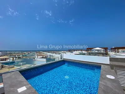 an image of a swimming pool on the roof of a building at Duplex Condominio Míkonos Asia in Asia