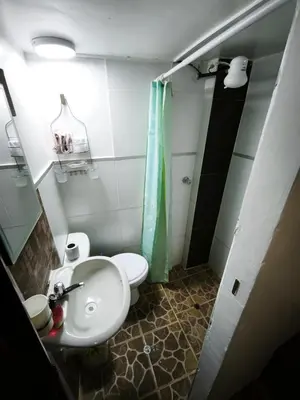 a bathroom with a toilet and a sink and a shower at Mayu House Inn II a minutos del centro histórico in Cusco