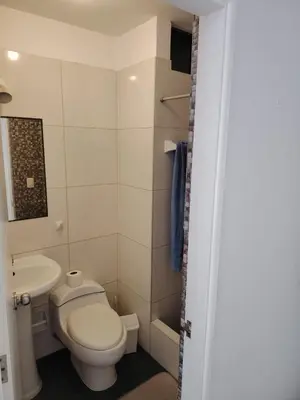 a small bathroom with a toilet and a sink at San bartolo 2 in San Bartolo