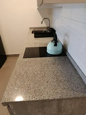 a kitchen counter with a blue appliance on it at JAVIER PRADO ESTE 1501 LOFT- FRENTE a SAN BORJA in Lima
