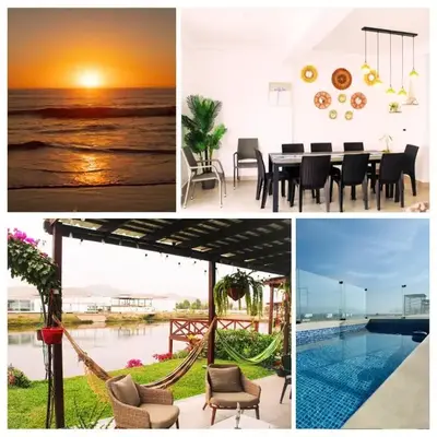 Increible casa de playa con vista al lago