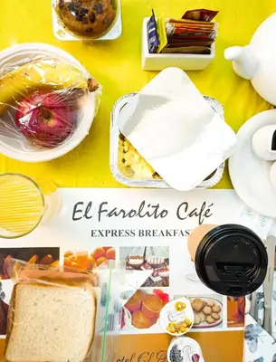 a collage of food ingredients on a table at Hotel El Farolito in Lima