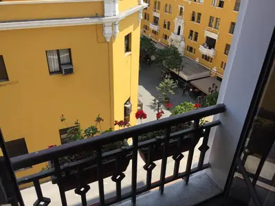 a view from the balcony of a building at Best place in Plaza Mayor Lima, Pizarro building in Lima