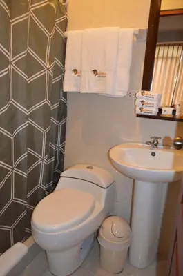 a bathroom with a toilet and a sink at Andino Classic in Machu Picchu