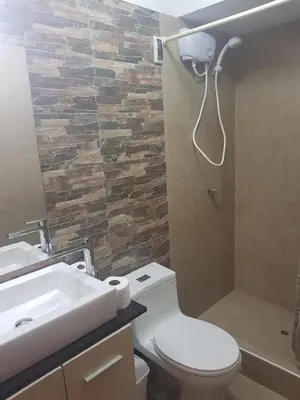 a bathroom with a toilet and a sink and a shower at Family House in Lima