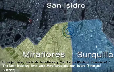 a map of a city with the words san isgio miracles at ALU Apartments - Limit with Miraflores Panoramic City View in Lima