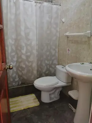 a bathroom with a toilet and a sink at Illariy Tampu Ecoalbergue Oxapampa in Oxapampa