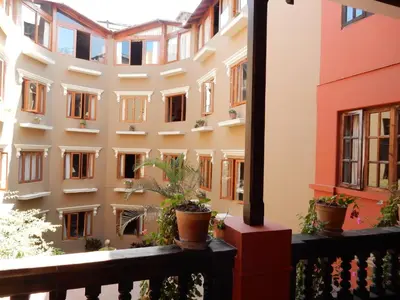 a view from the balcony of a building at Hotel Antigua Miraflores in Lima