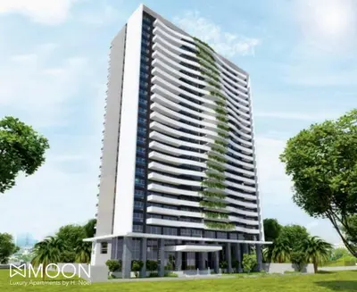 a rendering of a tall building with plants at Moon Luxury Apartments in Lima
