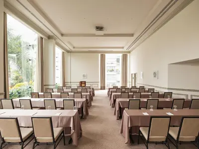 a large room with tables and chairs in it at Miraflores Park, A Belmond Hotel, Lima in Lima