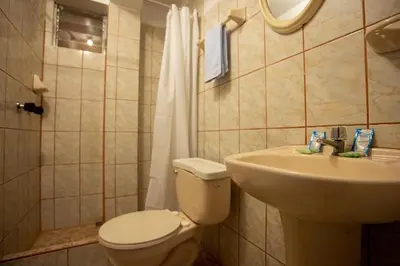 a bathroom with a toilet and a sink at Hostal La Payacha MachuPicchu in Machu Picchu