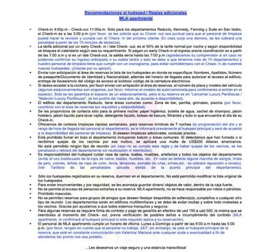 a page of a document with blue text on it at MLA apartments - 28 de Julio in Lima
