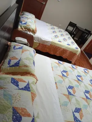 two beds sitting next to each other in a room at Gran Hotel Virrey in San Ramón