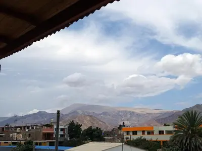 a view of the mountains from a city at Anccalla Inn Guesthouse in Nazca