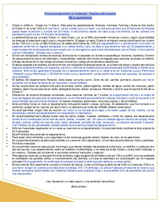 a page of a document with handwriting on it at El Golf los inkas luxury Penthouse in Lima