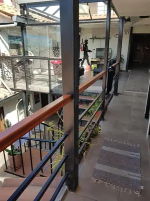 a view from the second floor of a building at Xplora Hostel Cusco in Cusco