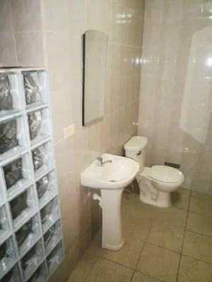 a bathroom with a sink and a toilet and a mirror at Hospedaje La Videna in Lima