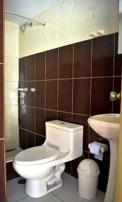 a bathroom with a toilet and a sink at La Estación San Pedro in Cusco