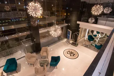 an overhead view of a store with chairs and tables at Hotel Britania Crystal Collection in Lima