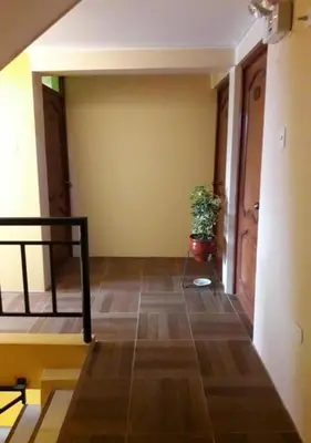 a hallway with a potted plant in a room at La Azotea in Huancayo