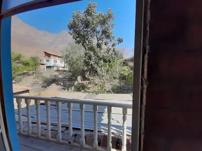 a view of the desert from a balcony at Cabañas o habitación en Fundo Huabayor in Lima