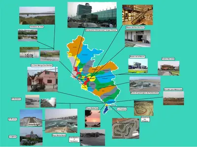 a map of nigeria with cities and landmarks at La Casa Maruja Habitación doble P in San Bartolo