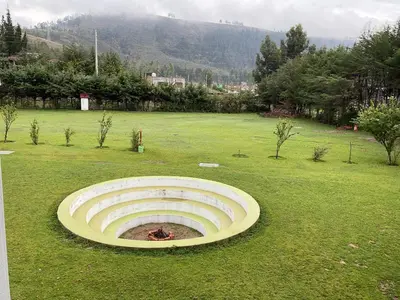 a circle in the middle of a grass field at RESORT ALAPA in Huancayo