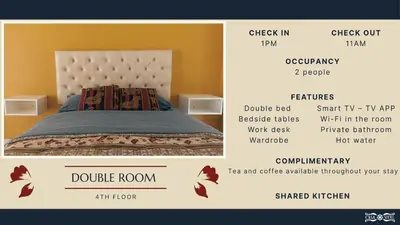 a poster of a bedroom with a bed at Casa Sucre Ayacucho in Ayacucho