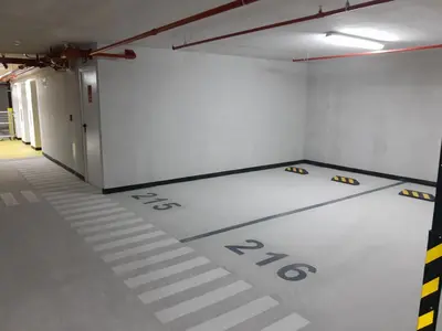 a room with a white floor with numbers on it at Encantador apartamento en Miraflores in Lima