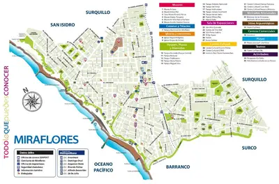 a map of the city of majorettes at II Habitación Privada en Miraflores Central City in Lima