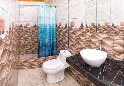 a bathroom with a toilet and a sink at Hotel Savilayo in Ica