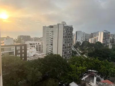 a view of a city skyline with buildings at Moderno mini departamento de estreno in Lima