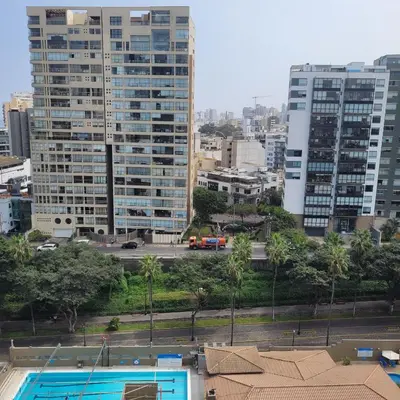 a view of a city with tall buildings at The Guest House 1 at the booming center of Miraflores, Lima - Peru in Lima